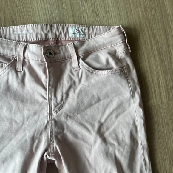 Ag Adriano goldschmied prima crop Powder pink midrise cigarette crop Size 25R - Picture 5 of 9